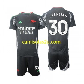 Camisolas de futebol Arsenal Sterling 30 Criança Equipamento Alternativa 2024/25 Manga Curta